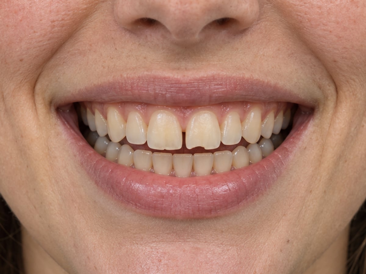 Before whitening and bonding